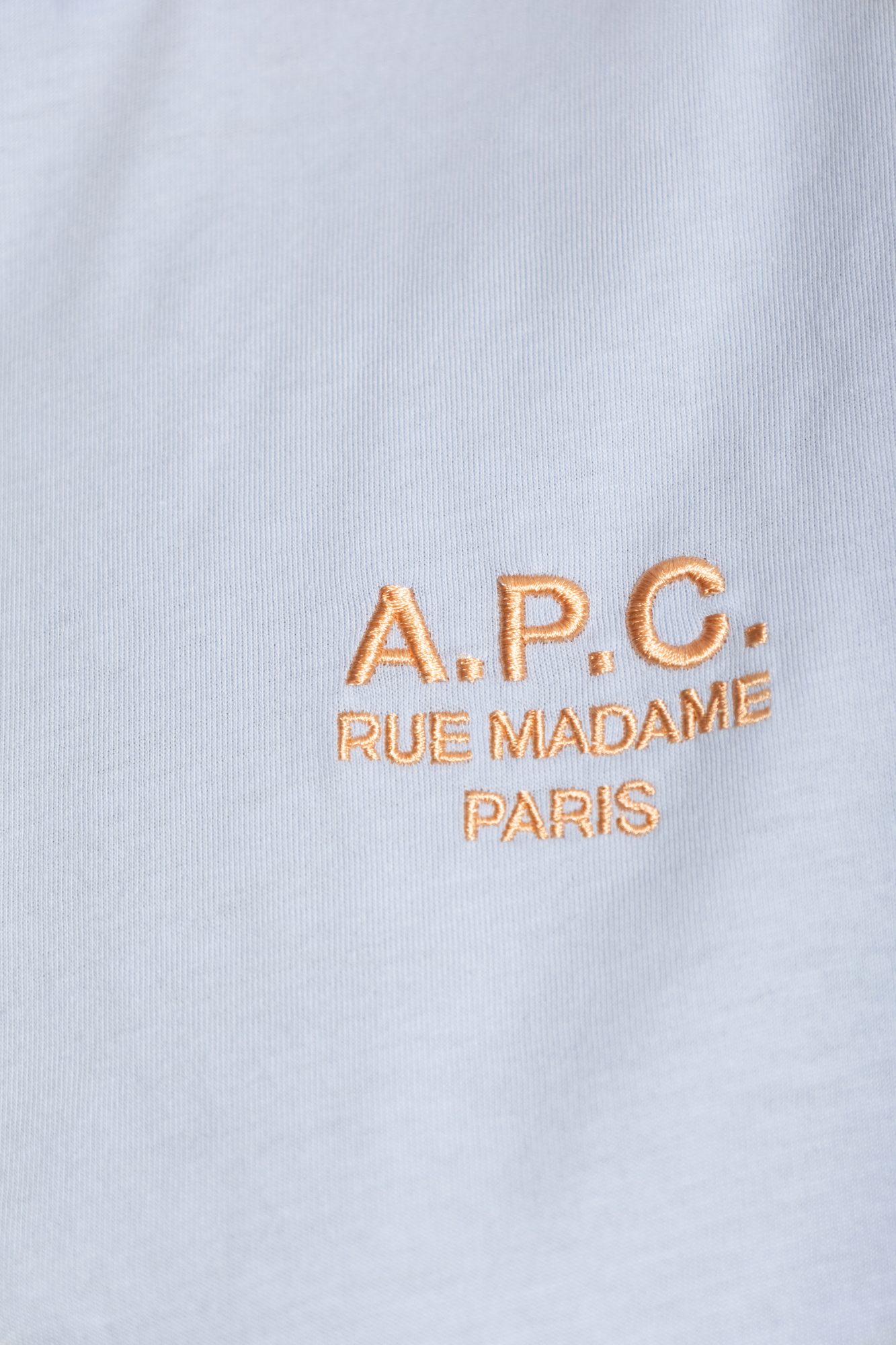 Light blue T-shirt with embroidered logo A.P.C. - Vitkac AS